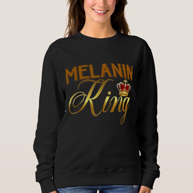 Sudadera Mens Melanin King - African Black History Month Bl (Anverso)