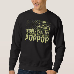 Sudadera Mens Mi Gente Favorita Me Llama Poppop Usa Patriot