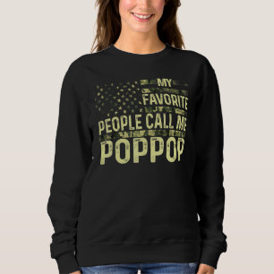 Sudadera Mens Mi Gente Favorita Me Llama Poppop Usa Patriot