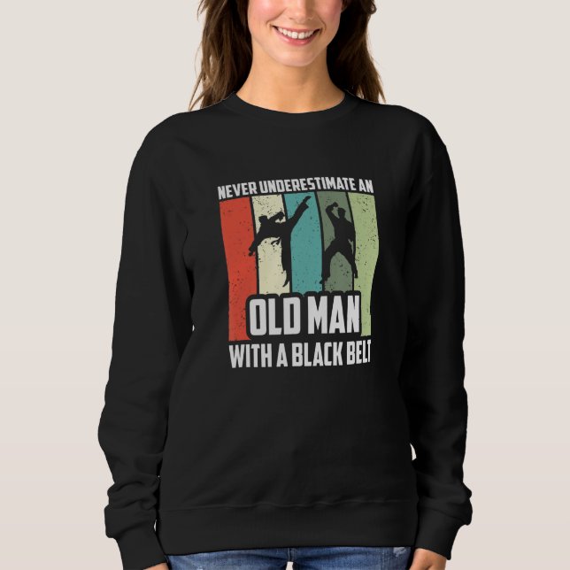 Sudadera Mens Never Underestimate An Old Man With A Black B (Anverso)