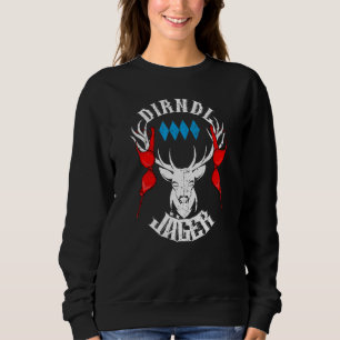 Sudadera Mens Oktoberfest Stag Bandera bávara Motif Dirndl