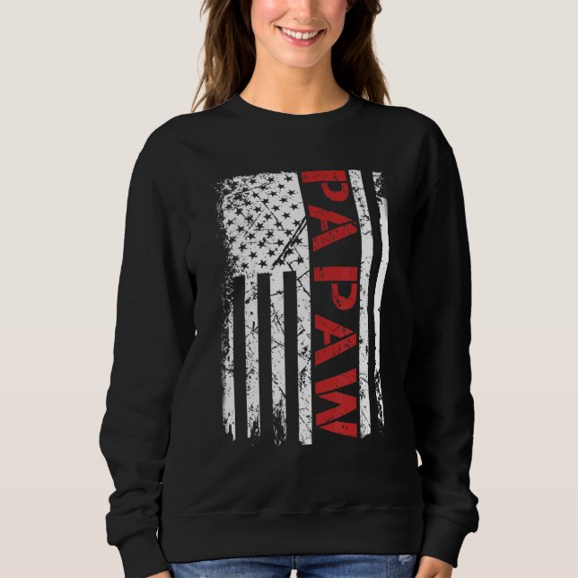 Sudadera Mens Papaw Viñó La Bandera Estadounidense Para Pap (Anverso)