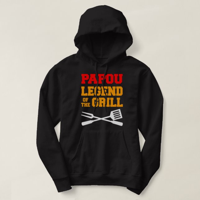 Sudadera Mens Papou Leyenda De La Parrillada Graciosa Del G (Diseño del anverso)