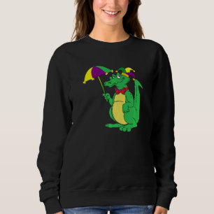 Sudadera Mens Parading Mardi Gras Alligator Crocodile With