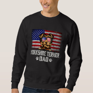 Sudadera Mens Patriotic Yorkshire Terrier Dad Bandera Ameri
