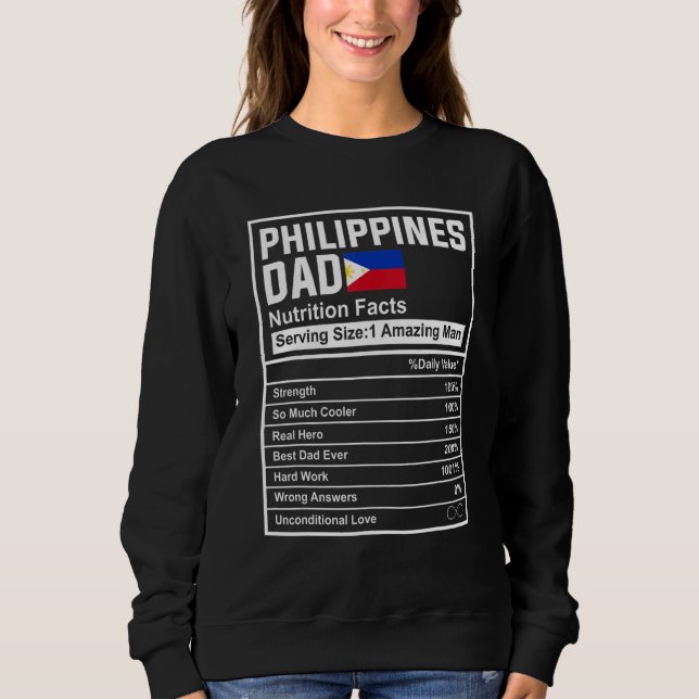 Sudadera Mens Philippines Dad Nutrition Facts Father's Day  (Anverso)