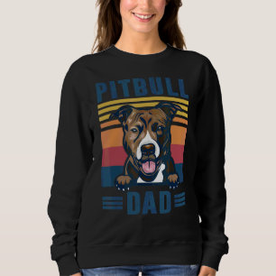 Sudadera Mens Pit Bull Dad Padre Retro Pit Bulldog Dad