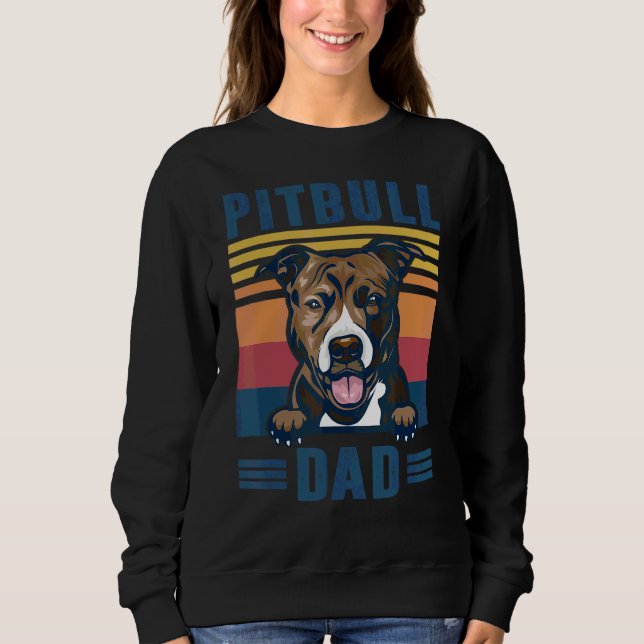 Sudadera Mens Pit Bull Dad Padre Retro Pit Bulldog Dad (Anverso)