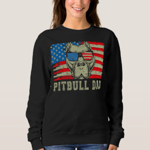 Sudadera Mens Pitbull Dad American Pit Bulldog Bandera de l