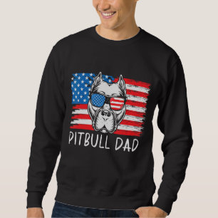 Sudadera Mens Pitbull Dad American Pit Bulldog Bandera de l