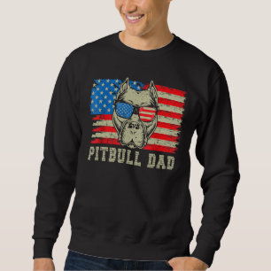 Sudadera Mens Pitbull Dad American Pit Bulldog Bandera de l