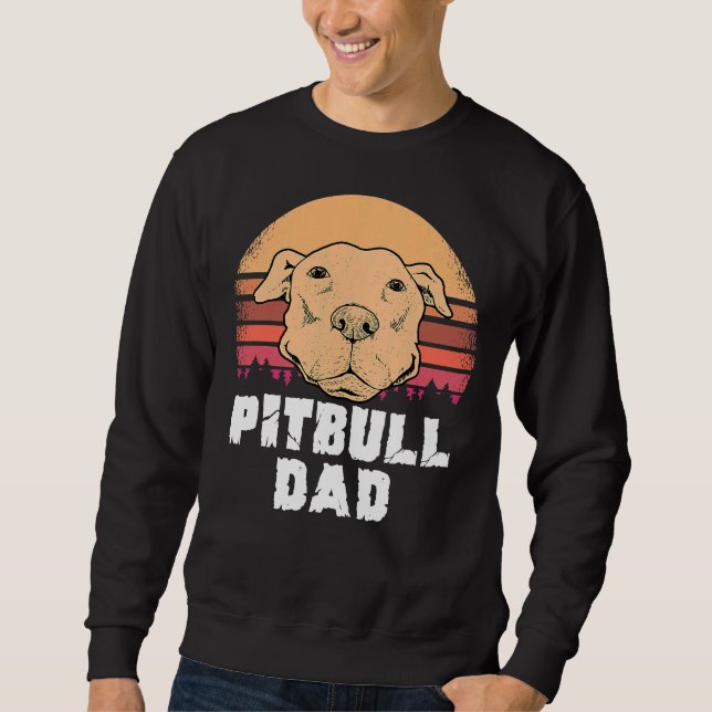 Sudadera Mens Pitbull Dad Dad Dog American Pitbull Terrier  (Anverso)