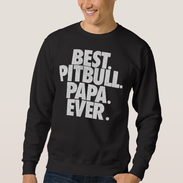 Sudadera Mens Pitbull Papa Mejor Papa de Pitbull (Anverso)