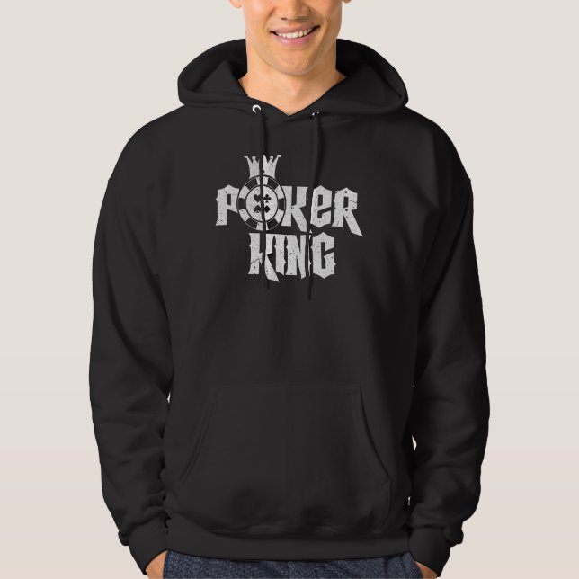 Sudadera Mens Poker King Texas Sostengo tarjetas de apuesta (Anverso)