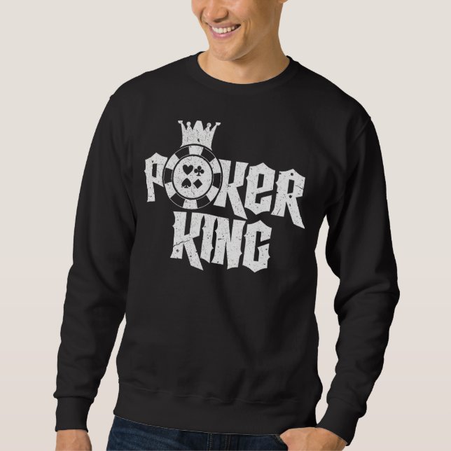 Sudadera Mens Poker King Texas Sostengo tarjetas de apuesta (Anverso)