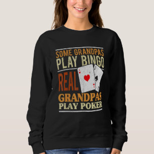 Sudadera Mens Poker Texas Holdem Real Grandpas Juega Poker 