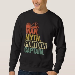 Sudadera Mens Pontoon Bote Capitán Papá Abuelo Hombre Mito 