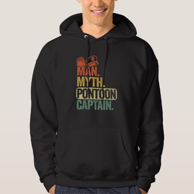 Sudadera Mens Pontoon Bote Capitán Papá Abuelo Hombre Mito  (Anverso)