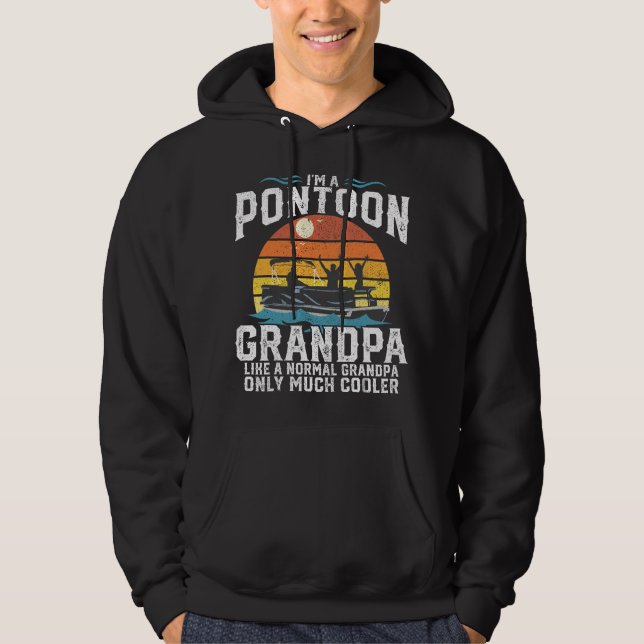 Sudadera Mens Pontoon Grandpa Captain Retro Funny Boating F (Anverso)