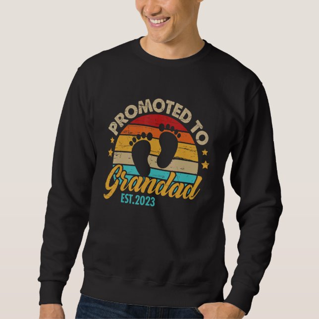 Sudadera Mens Promoted to Grandad 2023 Father's Day  First  (Anverso)