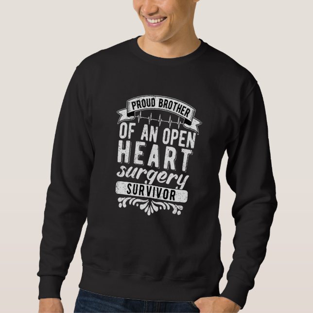 Sudadera Mens Proud Brother Of An Open Heart Surgery Surviv (Anverso)