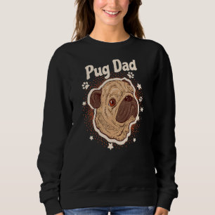 Sudadera Mens Pug Dad Pug Dog Rama de cerdo