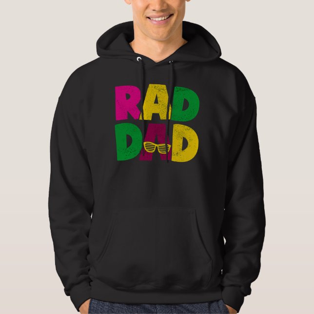 Sudadera Mens Rad Dad Funny Guay 1980 de estilo retro (Anverso)
