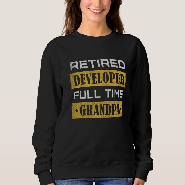 Sudadera Mens Retired Developer Full Time Grandpa Retiremen (Anverso)
