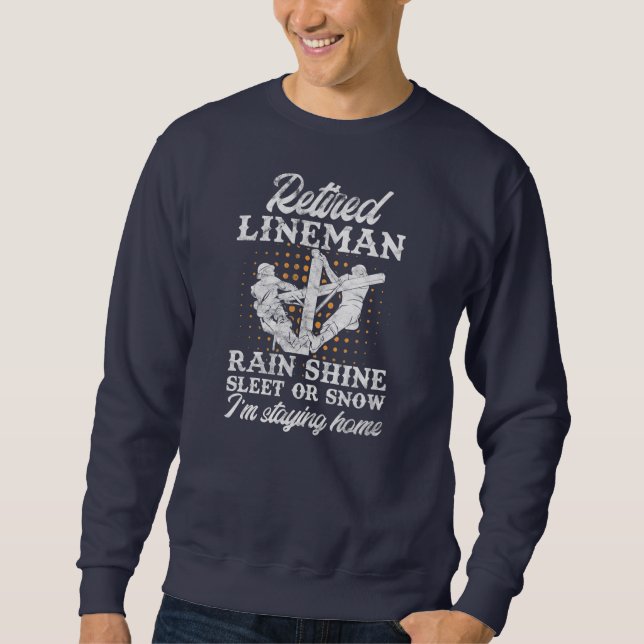 Sudadera Mens Retired Lineman Lineworker Retirement (Anverso)