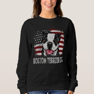 Sudadera Mens Retro 4 De Julio Boston Terrier Vintage Amer