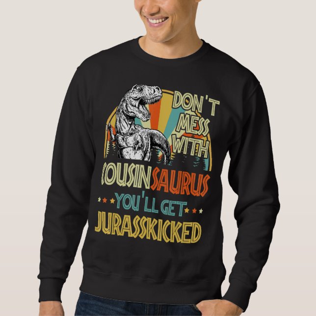 Sudadera Mens Retro Cousinsaurus Dinosaur Rex Vintage Fathe (Anverso)