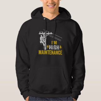 Sudadera Mens Retro Electrician Lineman Journeyman I'm High