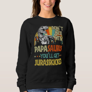 Sudadera Mens Retro Papasaurus Dinosaur Rex Vintage Father