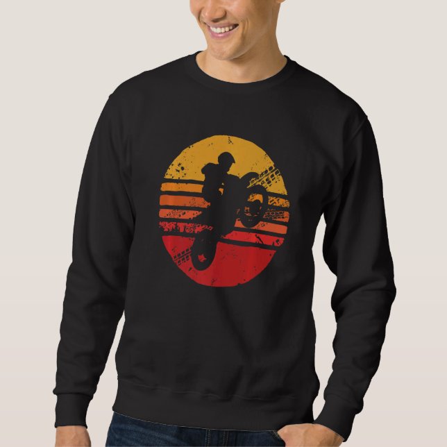 Sudadera Mens Retro Sunset Dirt Biking Boys Dirt Bike (Anverso)