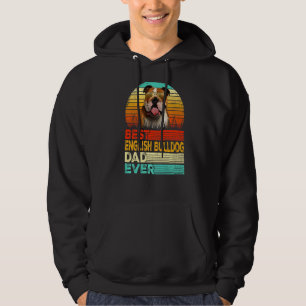 Sudadera Mens Retro Vintage Mejor Bulldog Inglés Papá Nunca