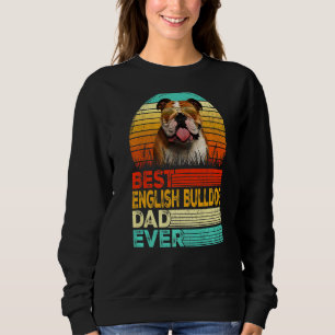 Sudadera Mens Retro Vintage Mejor Bulldog Inglés Papá Nunca