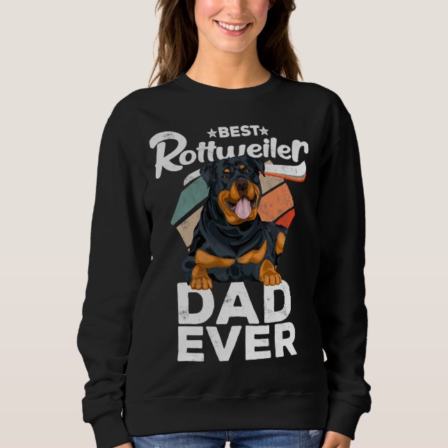 Sudadera Mens Rottweiler Ama A La Mejor Papá Rottweiler (Anverso)