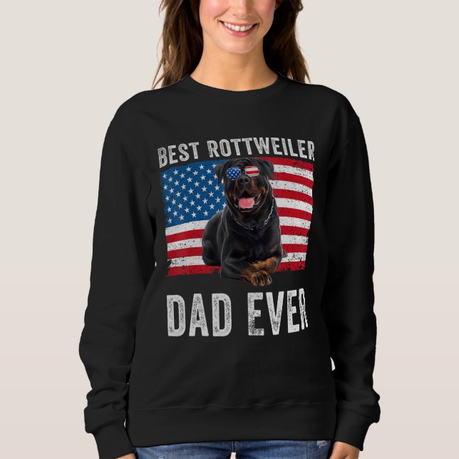 Sudadera Mens Rottweiler Dad Dad American Flag Dog Dueño Ro (Anverso)