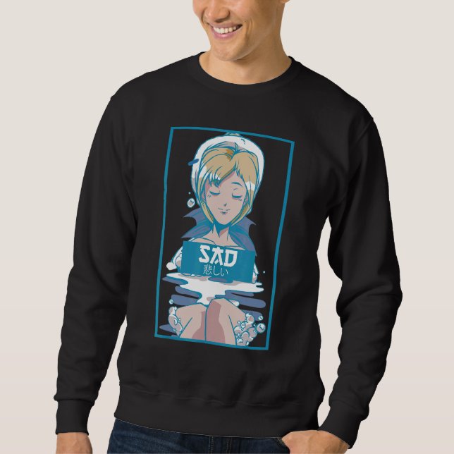 Sudadera Mens Sad Vaporwave Femboy estético (Anverso)