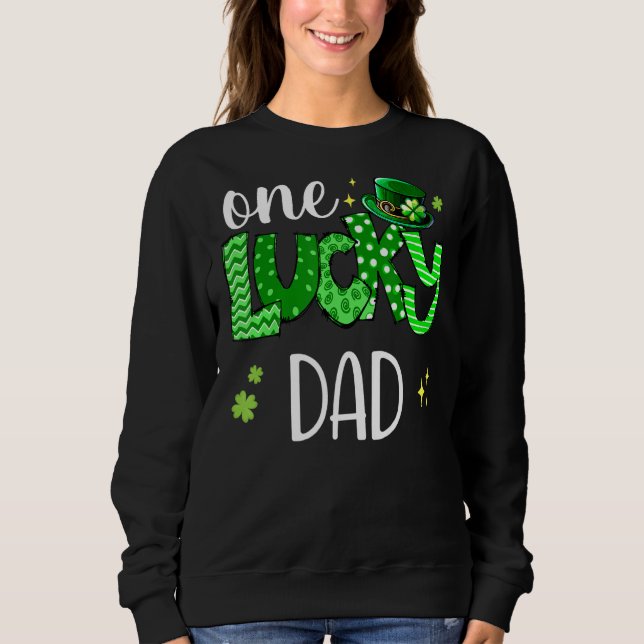 Sudadera Mens Shamrock One Lucky Dad Funny (Anverso)