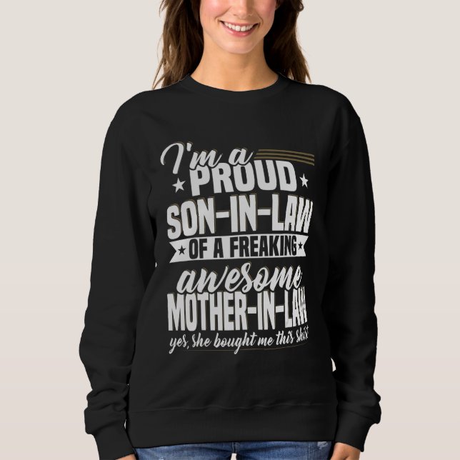 Sudadera Mens Son-In-Law - Men's Funny Quotes I'm a Proud S (Anverso)