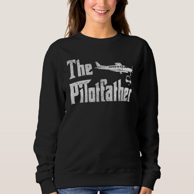 Sudadera Mens The Pilotfather T-Shirt Funny Pilot Father Pi (Anverso)