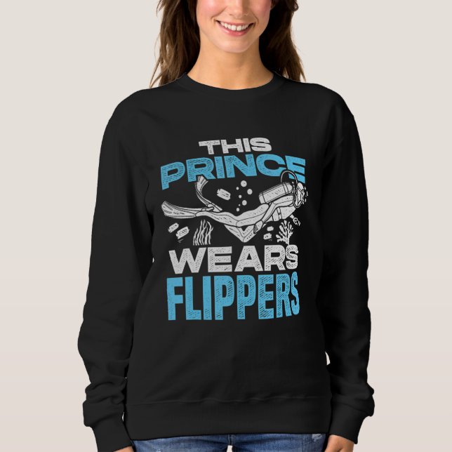 Sudadera Mens This Prince Wears Flippers Diver Scuba Diver  (Anverso)