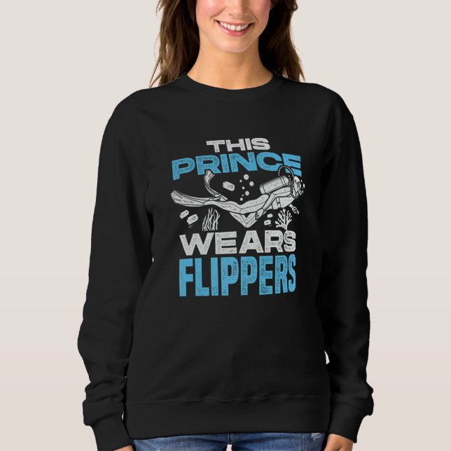 Sudadera Mens This Prince Wears Flippers Diver Scuba Diver  (Anverso)