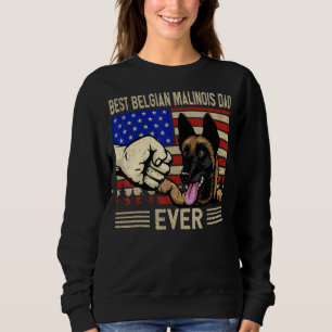 Sudadera Mens Us Bandera Mejor Belga Malinois Papá 4 De Jul