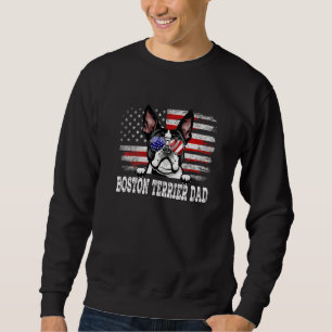 Sudadera Mens Vintage Boston Terrier Dad Bandera Americana