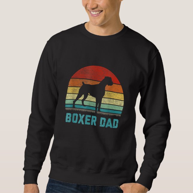 Sudadera Mens Vintage Boxer Dad Dog  Fathers Day (Anverso)