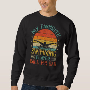 Sudadera Mens Vintage Mi Jugador Favorito De Natación Lláma