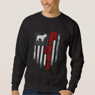 Sudadera Mens Vintage USA Bandera Americana Mejor Bulldog F