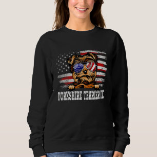 Sudadera Mens Vintage Yorkshire Terrier Dad American Flag F
